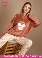 بيجامة قطيفة ميكي شتوي