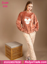 بيجامة قطيفة ميكي شتوي