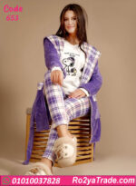 ⁦بيجامة شتوي قطيفة بالروب – 653⁩ - الصورة ⁦2⁩