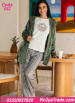 بيجامة حريمي شتوي 3 قطع