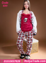 بيجامة حريمي شتوي 3 قطع