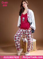 بيجامة حريمي شتوي 3 قطع