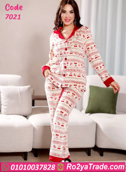 بيجامة شتوي قطيفة تشيري