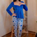 بيجامة قطيفة شتوي peplum