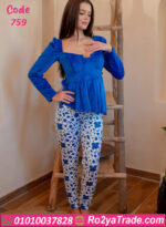 بيجامة قطيفة شتوي peplum