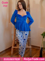 بيجامة قطيفة شتوي peplum