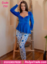 بيجامة قطيفة شتوي peplum