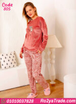 بيجامة قطيفة حريمي شتوي