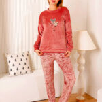 بيجامة قطيفة حريمي شتوي