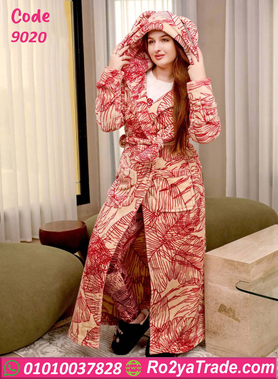 9020-5 ترنج شتوي قطيفة طويل