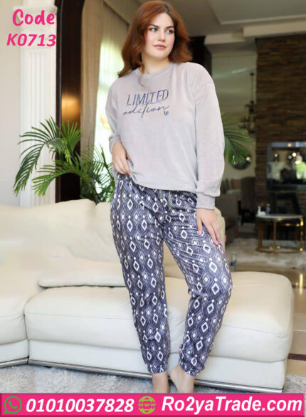 ترنج بيج سايز, ترنج قطيفة, شتوي حريمي, ملابس بيت بيج سايز, Homewear Plus Size, ترينجات مقاسات كبيرة, لبس بيت مريح, موضة الشتاء