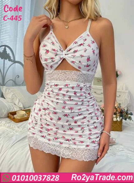 لانجري قصير وردي دانتيل