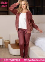 بيجامة شتوي 3 قطع حريمي