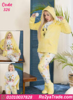 بيجامة شتوي 3 قطع حريمي