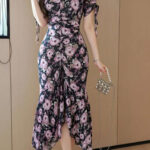 دريس صيفي طويل ورد مطبوع – كود 0116