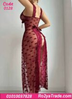 لانجري طويل شفاف قلوب