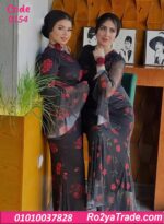 فستان صيفي طويل شيفون ورد