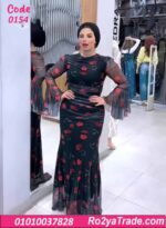 فستان صيفي طويل شيفون ورد