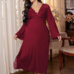 لانجيري طويل بيج سايز خمري