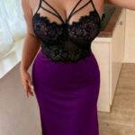 لانجري طويل بيج سايز دانتيل