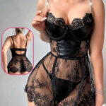 لانجري مثير دانتيل