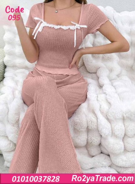 بيجامة حريمي صيفي قطعتين