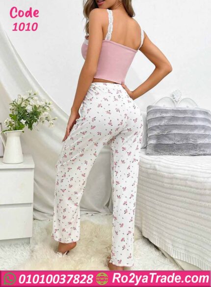 بيجامة حريمي صيفي ورد