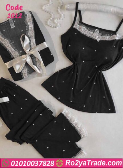 بيجامة حريمي شتوي 3 قطع