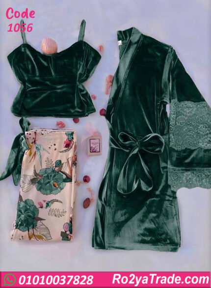 بيجامة حريمي شتوي 3 قطع