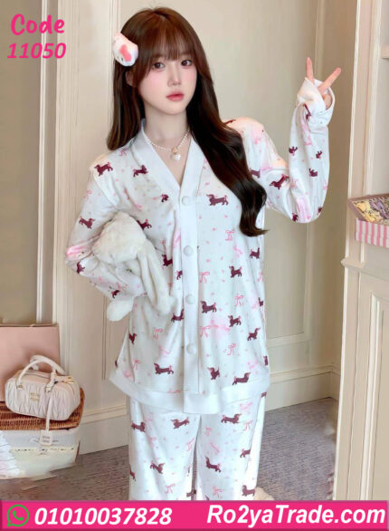 بيجامة شتوي حريمي زرار