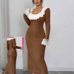 فستان شتوي طويل تريكو