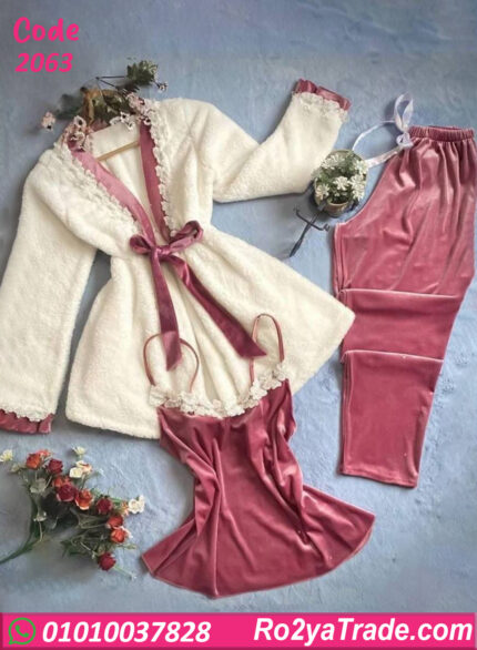 بيجامه قطيفة شتوي نسائي