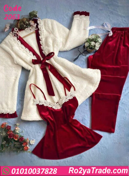 بيجامه قطيفة شتوي نسائي