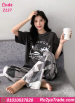 بيجامة وترنج حريمي صيفي