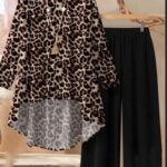 بيجامة وترنج نسائي صيفي ليوبارد