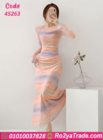 فستان صيفي طويل تدرجات