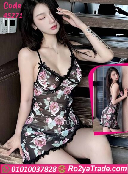 لانجري قصير ورد