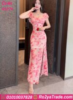 فستان صيفي طويل ورد