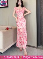 فستان صيفي طويل ورد