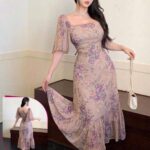 فستان صيفي طويل مشجر