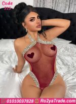 بودي لانجري حريمي شفاف بنقشة ليوبارد مع تصميم ثونج من الخلف، ملابس نوم مثيرة للنساء، لانجري سكسي حديث 2026