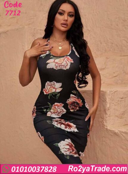 فستان صيفي قصير ورد