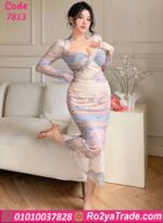 دريس شيفون مشجر طويل