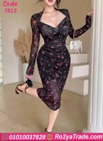 دريس شيفون مشجر طويل