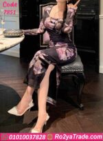 فستان صيفي طويل ورد