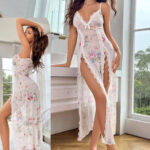 لانجري طويل شيفون مورد