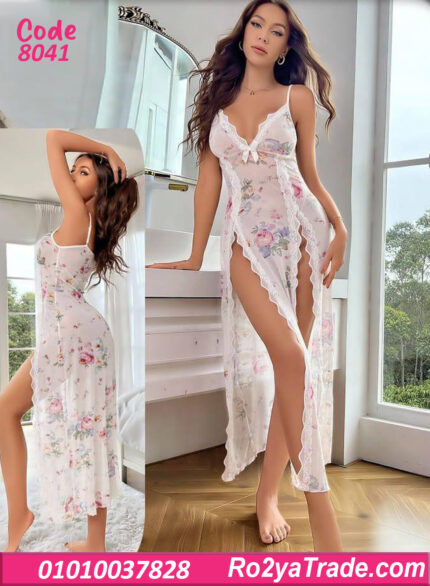 لانجري طويل شيفون مورد