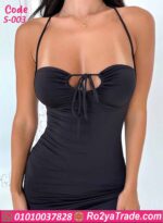 لانجري قصير أسود بقصة صدر مميزة