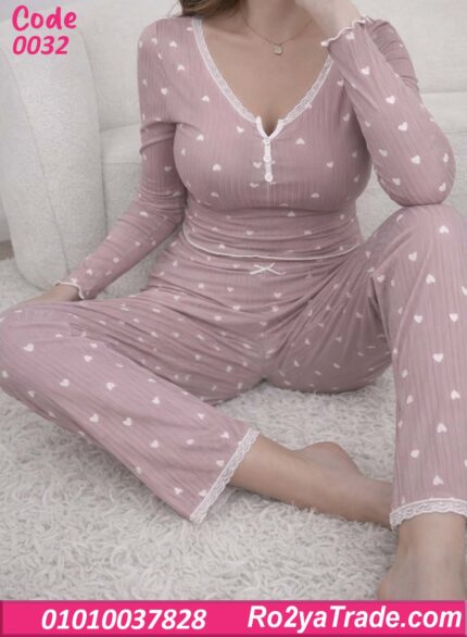 بيجامة حريمي قطن بيج سايز