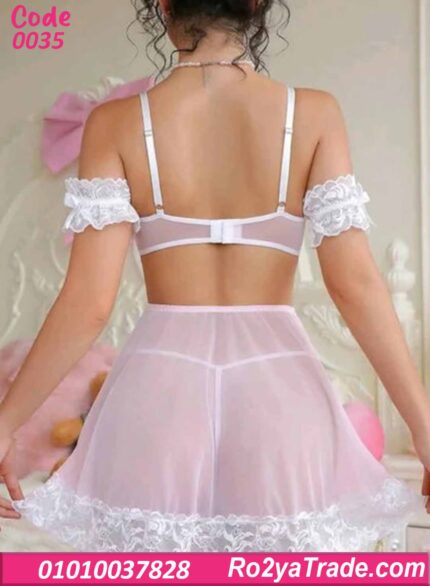 لانجري قصير وردي دانتيل كود 0035